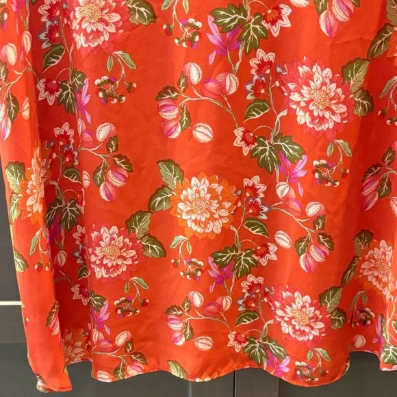 Rose & Olive Floral Print Sleeveless Blouse, Tank, Top, 2X - Picture 7 of 9